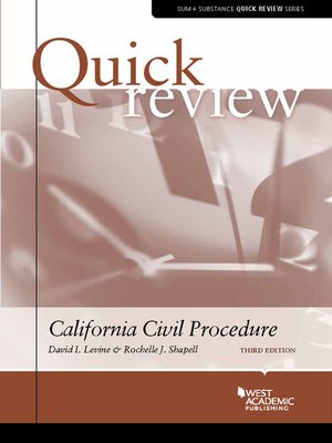 cover image of Quick Review of California Civil Procedure